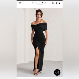 NEW TAG ON, Club London: EVA
BLACK BARDOT BOW DETAIL MAXI DRESS WITH THIGH SPLIT